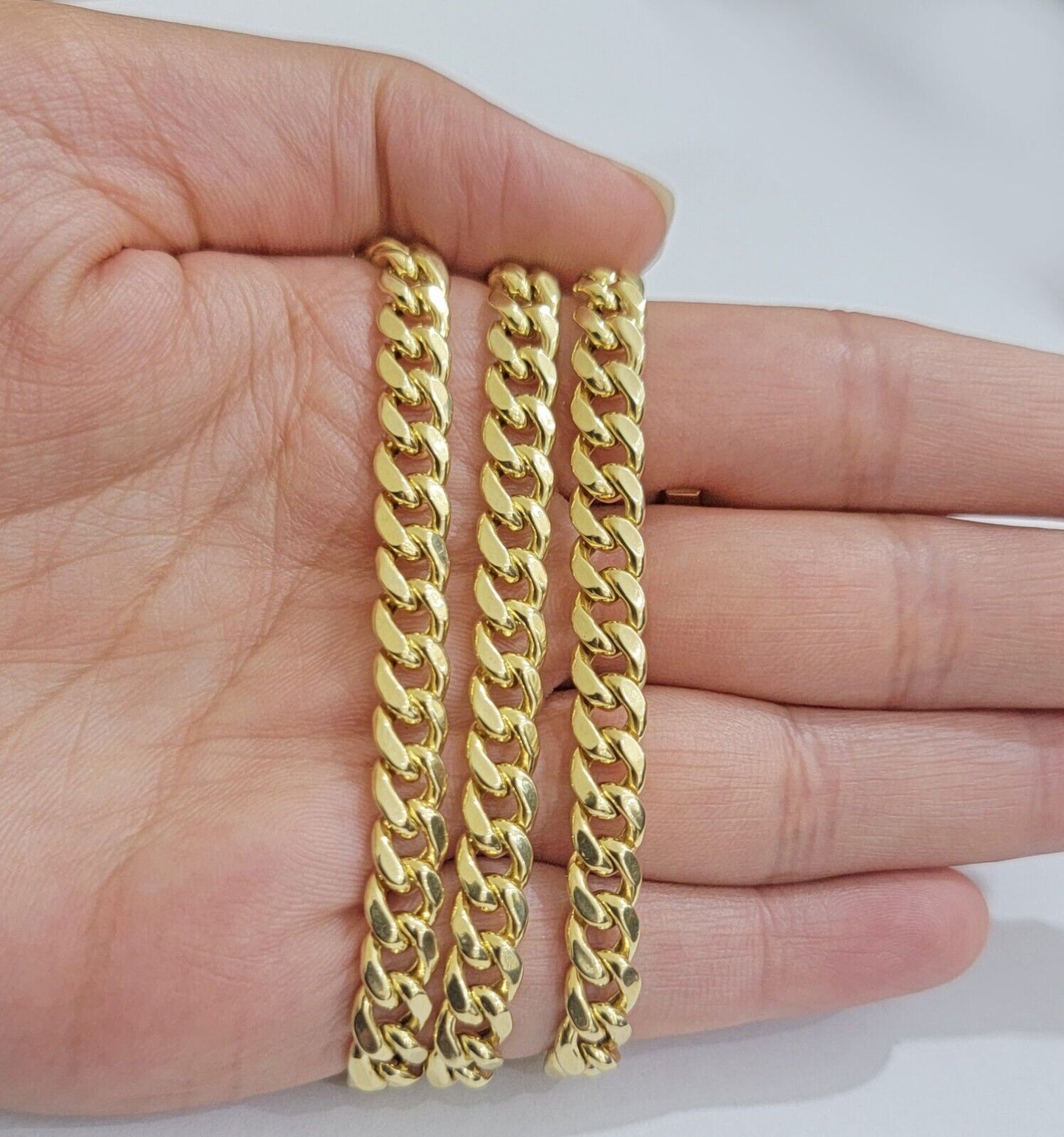 Real 14k Gold Necklace Miami Cuban Link Chain 6mm 18" - 28" Strong, 14kt Yellow