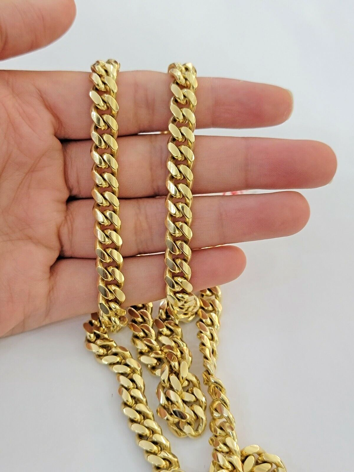 Solid 14k Gold Chain 7mm 22 Inch Miami Cuban Link  Necklace HEAVY Real Gold Sale