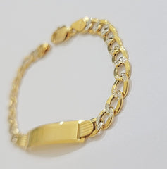 Genuine Gold Baby ID Bracelet | Italian-Made, Customizable, 10kt & 14kt options 10kt Gold / Curb Link / Heart