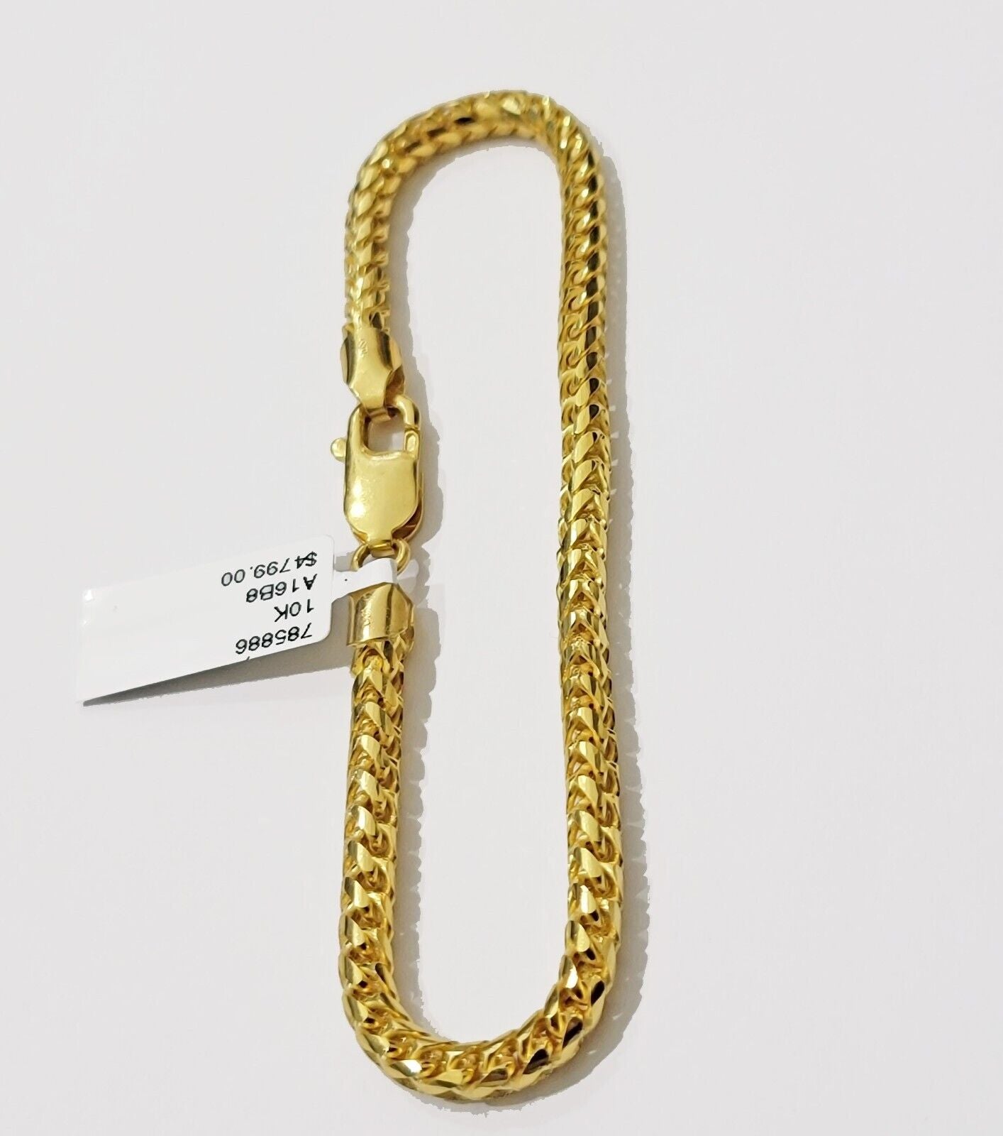 10k Yellow Gold Franco Bracelet Solid 4mm 8.25