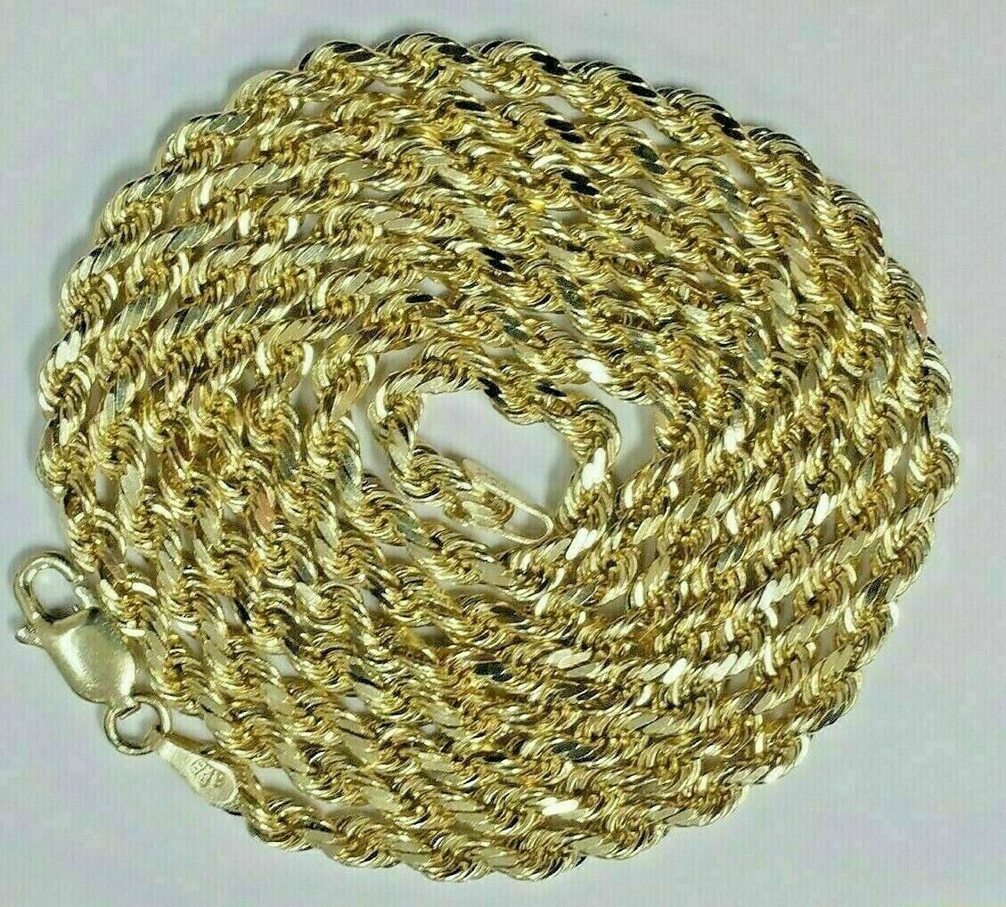 14k Solid Gold Rope Necklace Men Women Chain 2-4 mm 18-30 Inch REAL , Bracelets