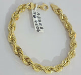 Solid 10k Real Gold Rope Bracelet 7mm 8" Inch 10kt Yellow Gold STRONG & HEAVY