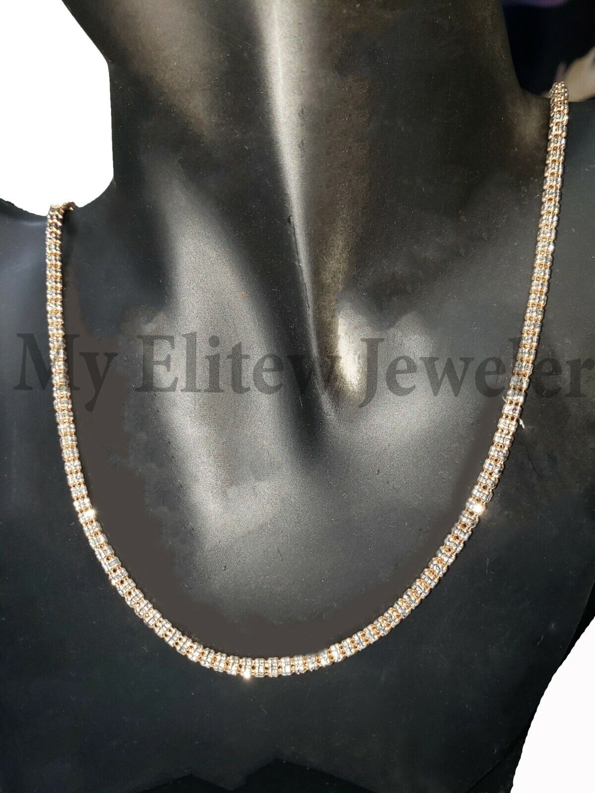 10k Yellow Gold Tennis Chain Necklace 18