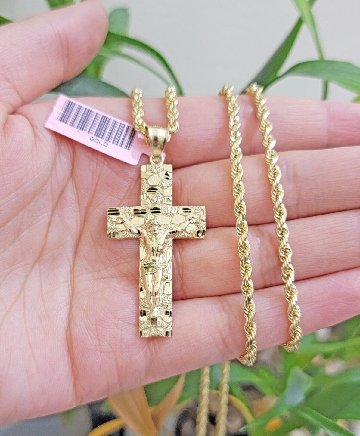 Mens Gold-Tone Ion-Plated Stainless Steel Cross Pendant Necklace, Color:  Yellow - JCPenney
