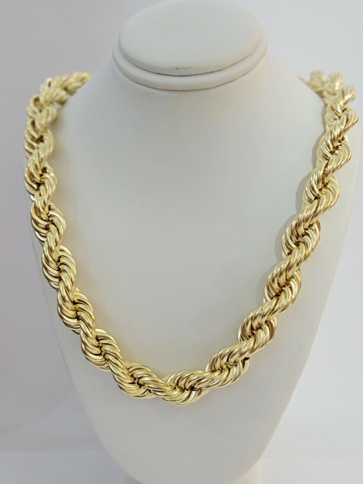 10k Gold Rope Chain Mens 22 Inch Necklace 12mm REAL 10kt Yellow Gold , Thick