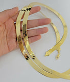 REAL 10k Gold Herringbone Chain Necklace 9mm 18"-22" 10kt Yellow Gold SOLID