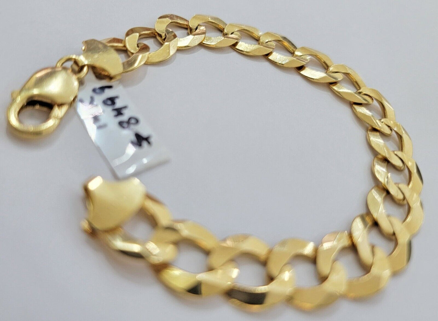 Solid 10k Yellow Gold Cuban Curb link Bracelet 8" 13mm Real 10kt Real Gold Sale