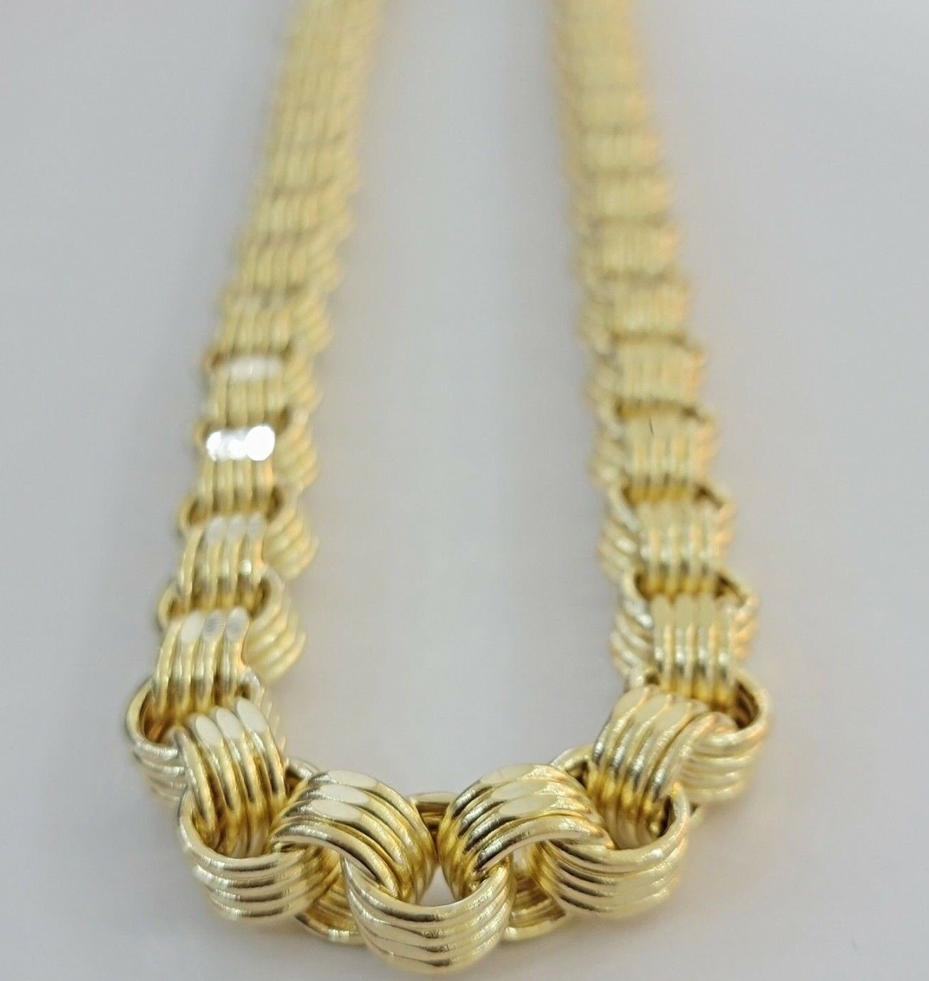 10k Yellow Gold Necklace Byzantine Box chain 28 Inch 12.5mm Mens Thick REAL 10K