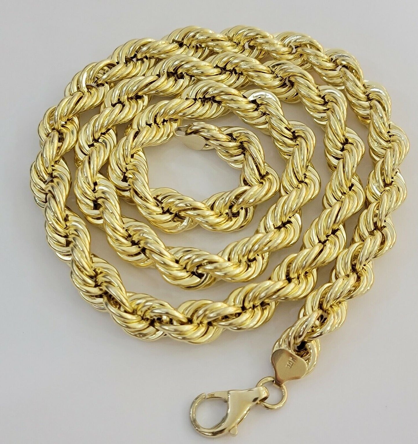 10k Gold Rope Chain Mens 22 Inch Necklace 12mm REAL 10kt Yellow Gold , Thick