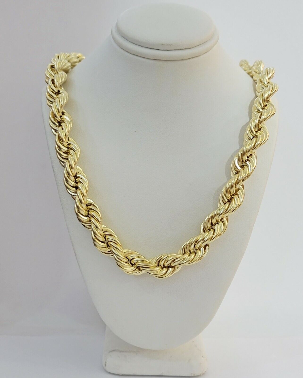 10k Gold Rope Chain Mens 22 Inch Necklace 12mm REAL 10kt Yellow Gold , Thick