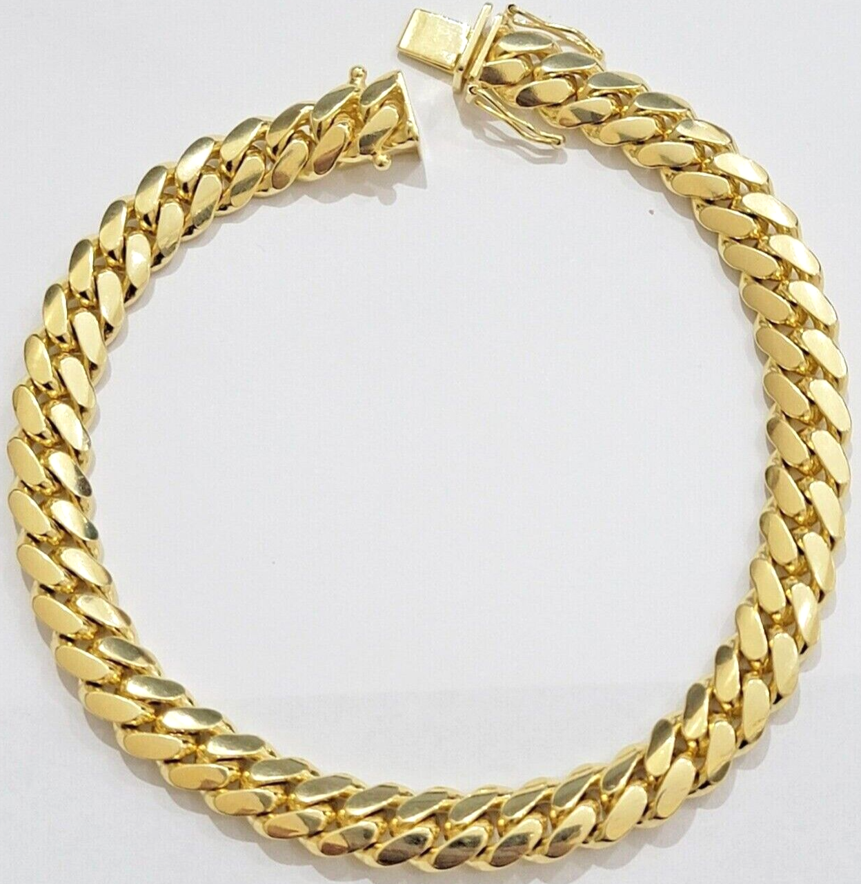 Solid 10k Gold Bracelet 9mm 8 Inch Miami Cuban Link Box Lock REAL 10KT Men Women