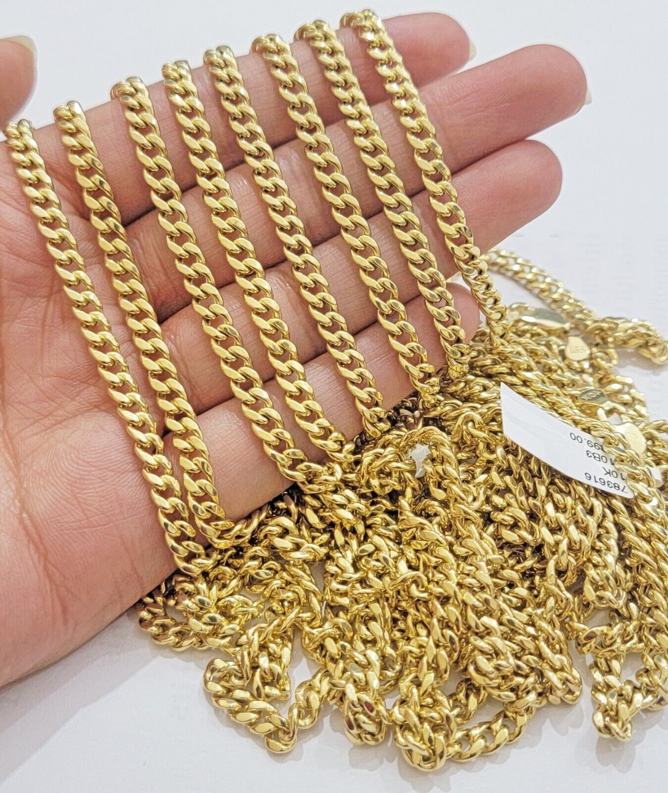 Real 10k Gold Miami Cuban Link chain Necklace 5mm 16"-28" 10kt Yellow Men Women