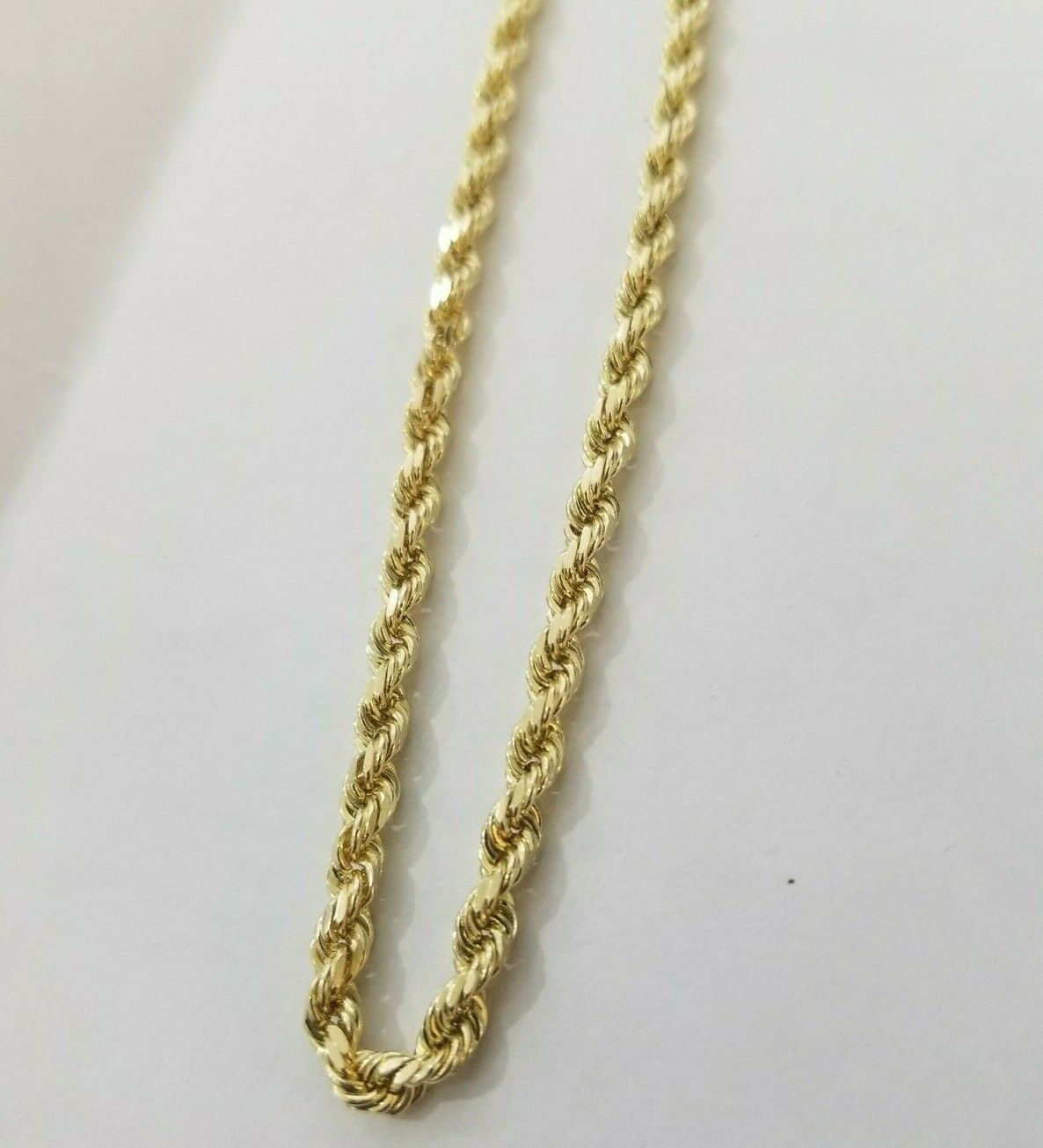 REAL Gold Rope Bracelet 4mm 7" 10k Yellow Gold Men's Ladies Diamond Cuts