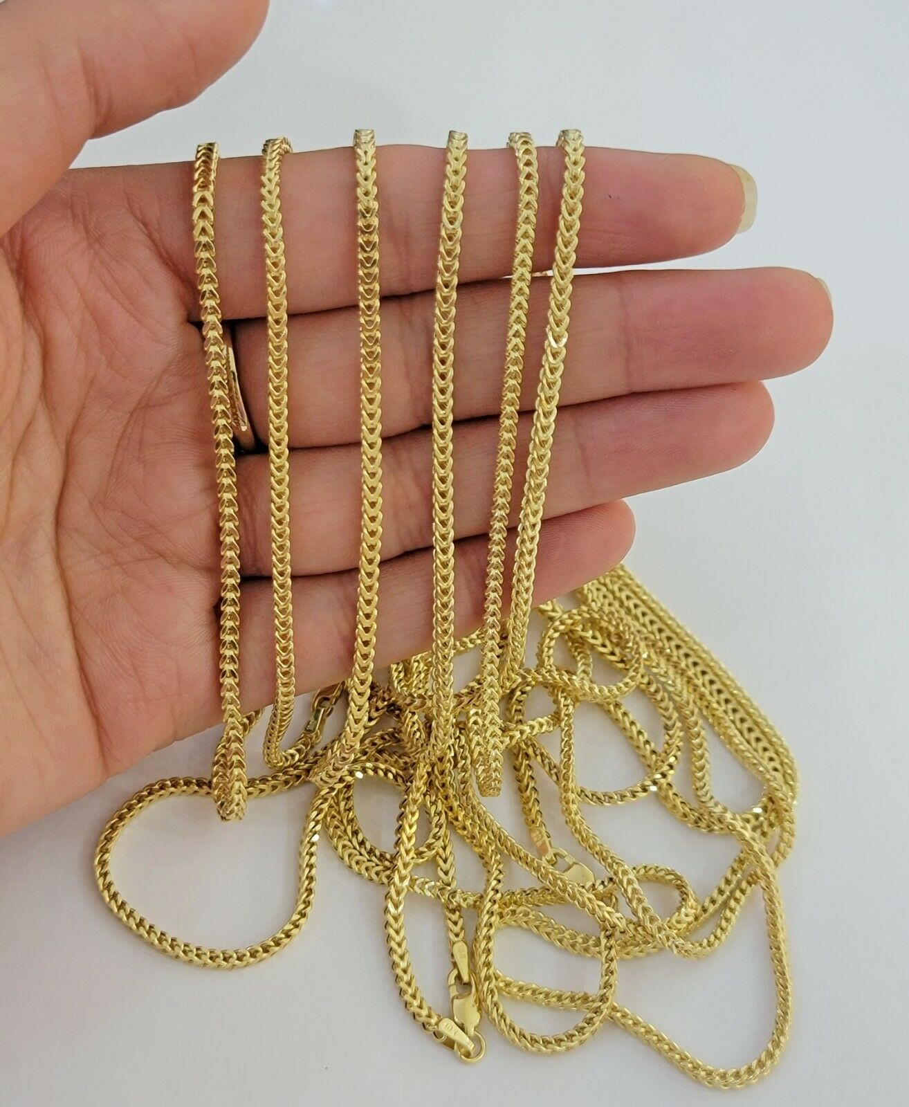 Real 10k Yellow Gold chain Franco 16-26" Necklace 2.5mm STRONG CHAIN For Pendant