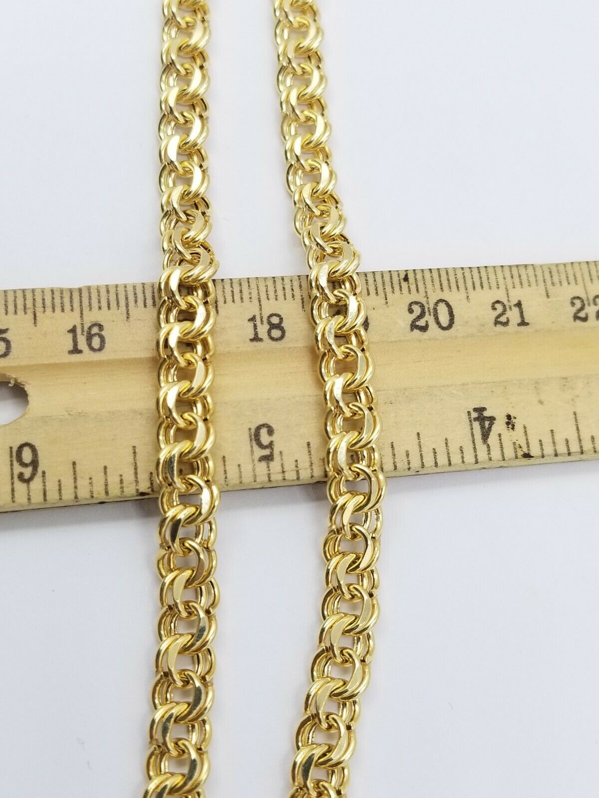 Mens Real Gold Necklace Chino Chain 10k Yellow Gold Chino 8mm 24" Lobster Clasp