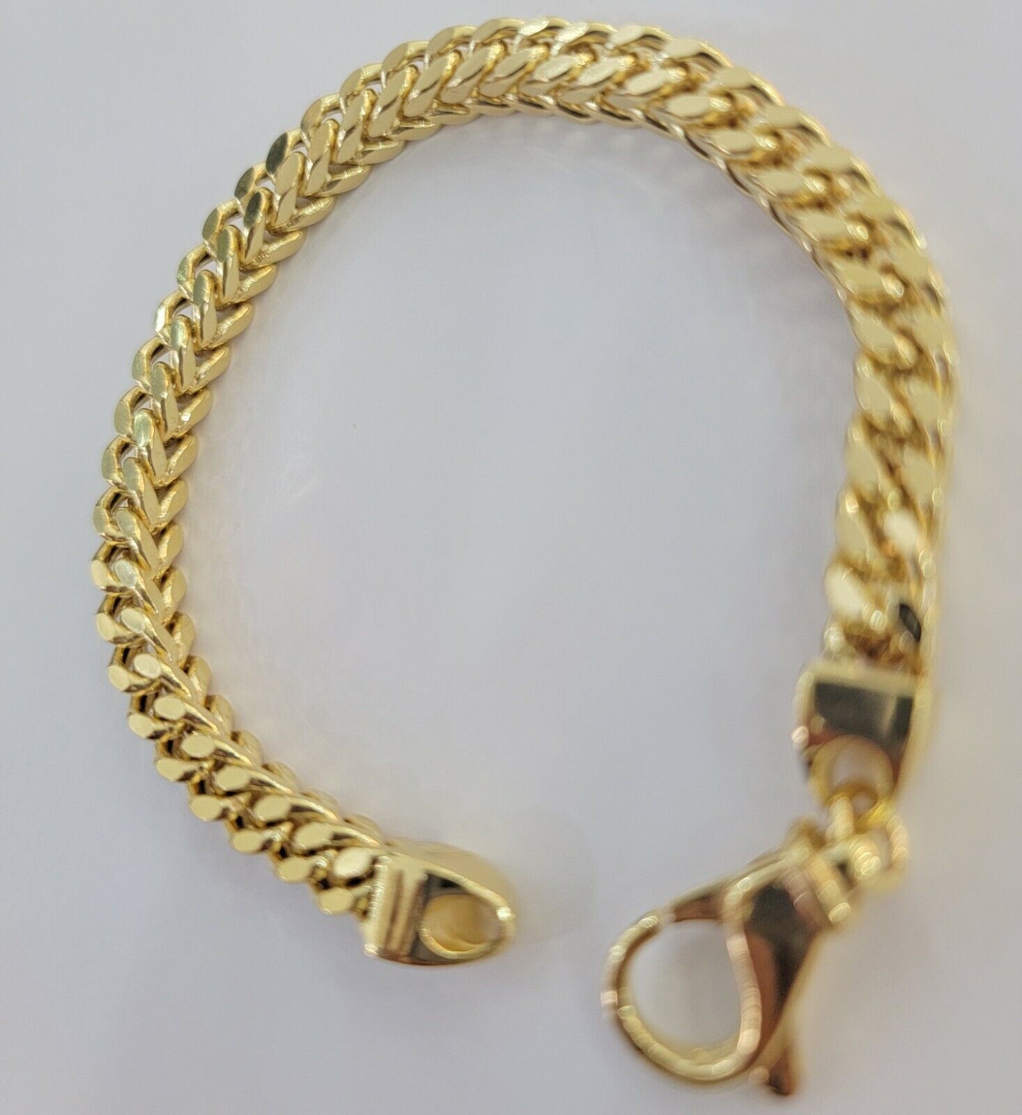 Men's Franco Bracelet 9 Inch 7mm REAL 10kt Yellow Gold Thick & Strong Bracelet