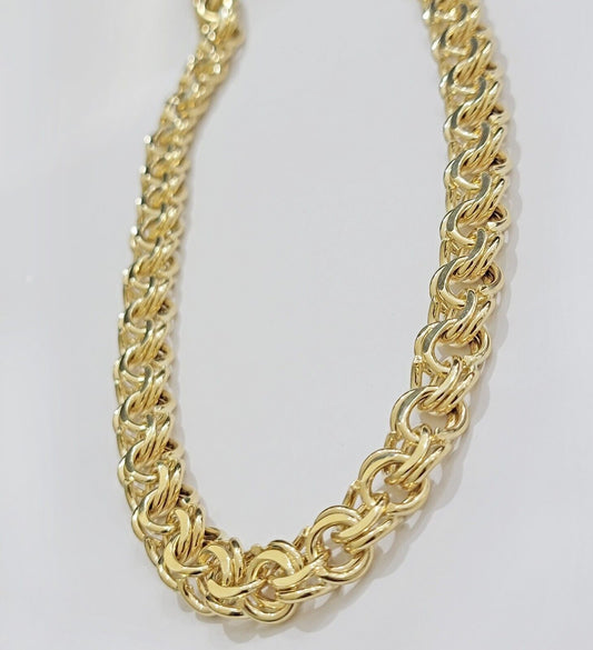 10k Yellow Gold Chino Chain Solid Link Necklace 11mm 22"-26" Real 10kt Box Clasp