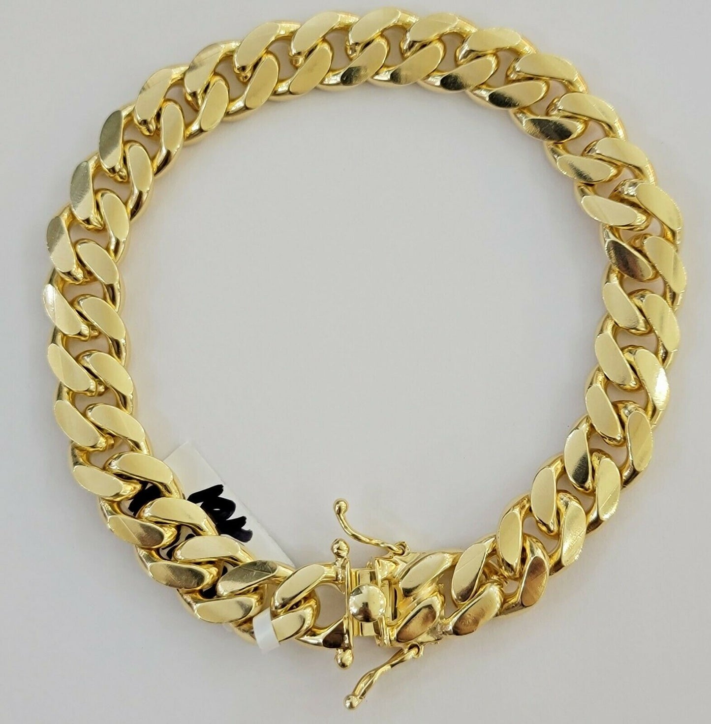 Real  10K Yellow Gold Miami Cuban Link Bracelet 11mm "9, Men's 10kt Strong SOLID