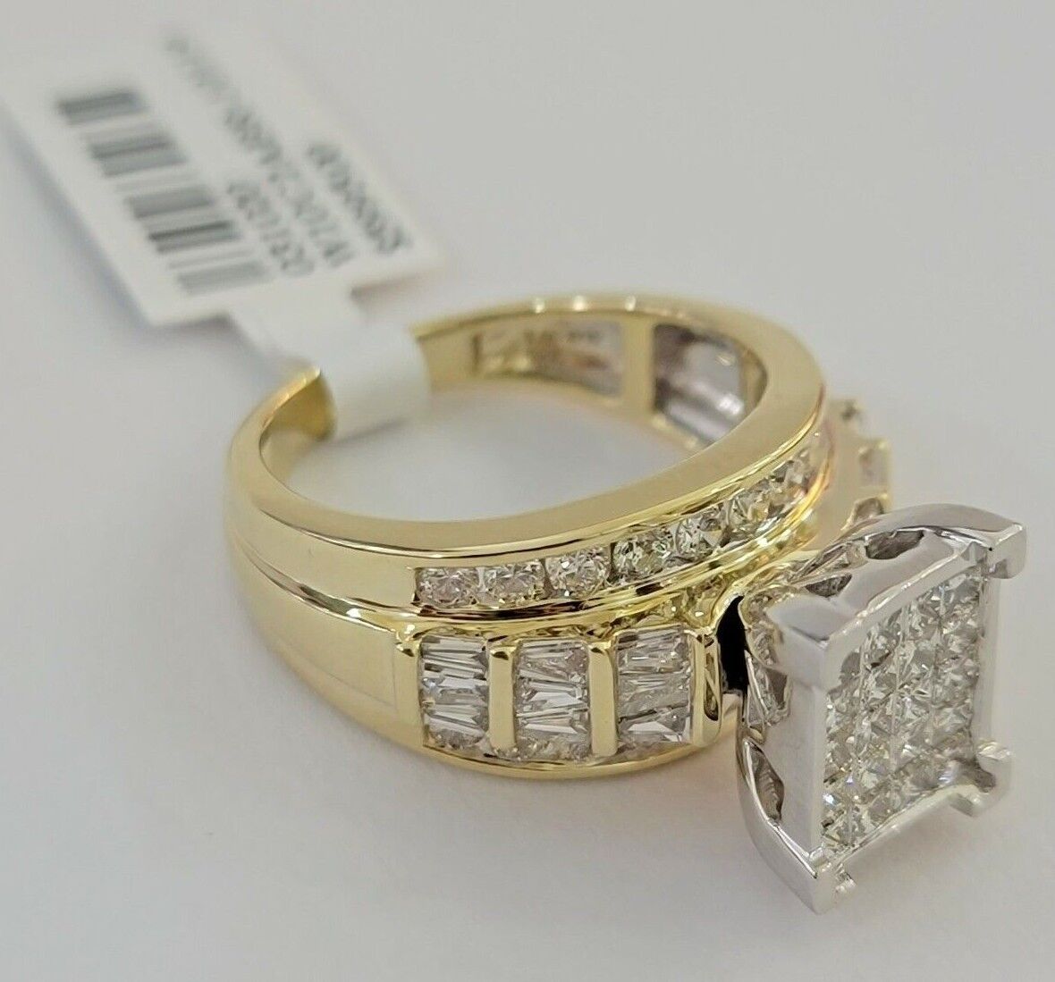 Real 14k Yellow Gold Diamond Ring 2CT Ladies Women Band Wedding Engagement, SZ 7