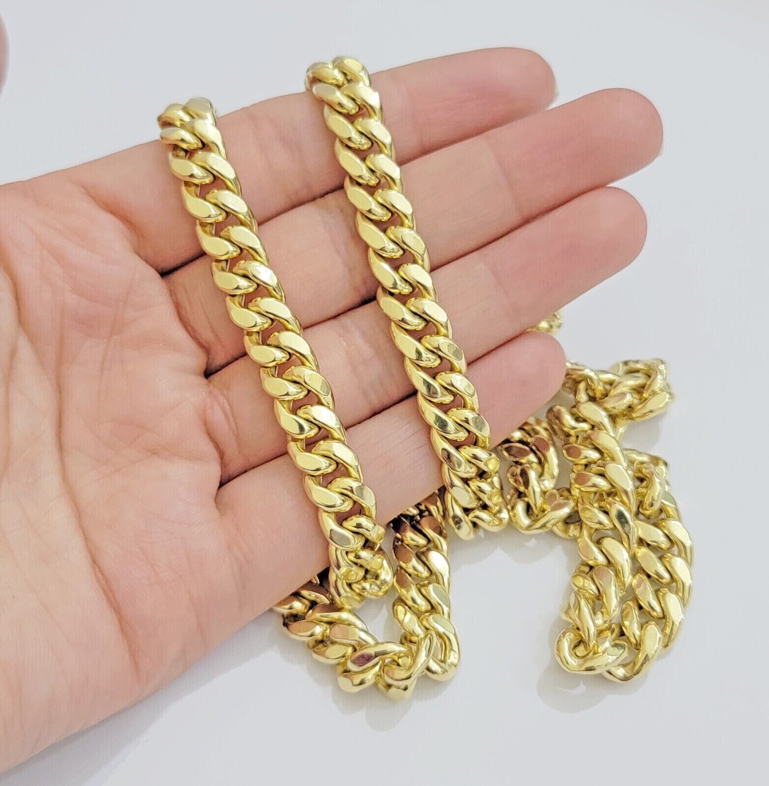 Real 14k Mens Chain Miami Cuban Link Necklace 22