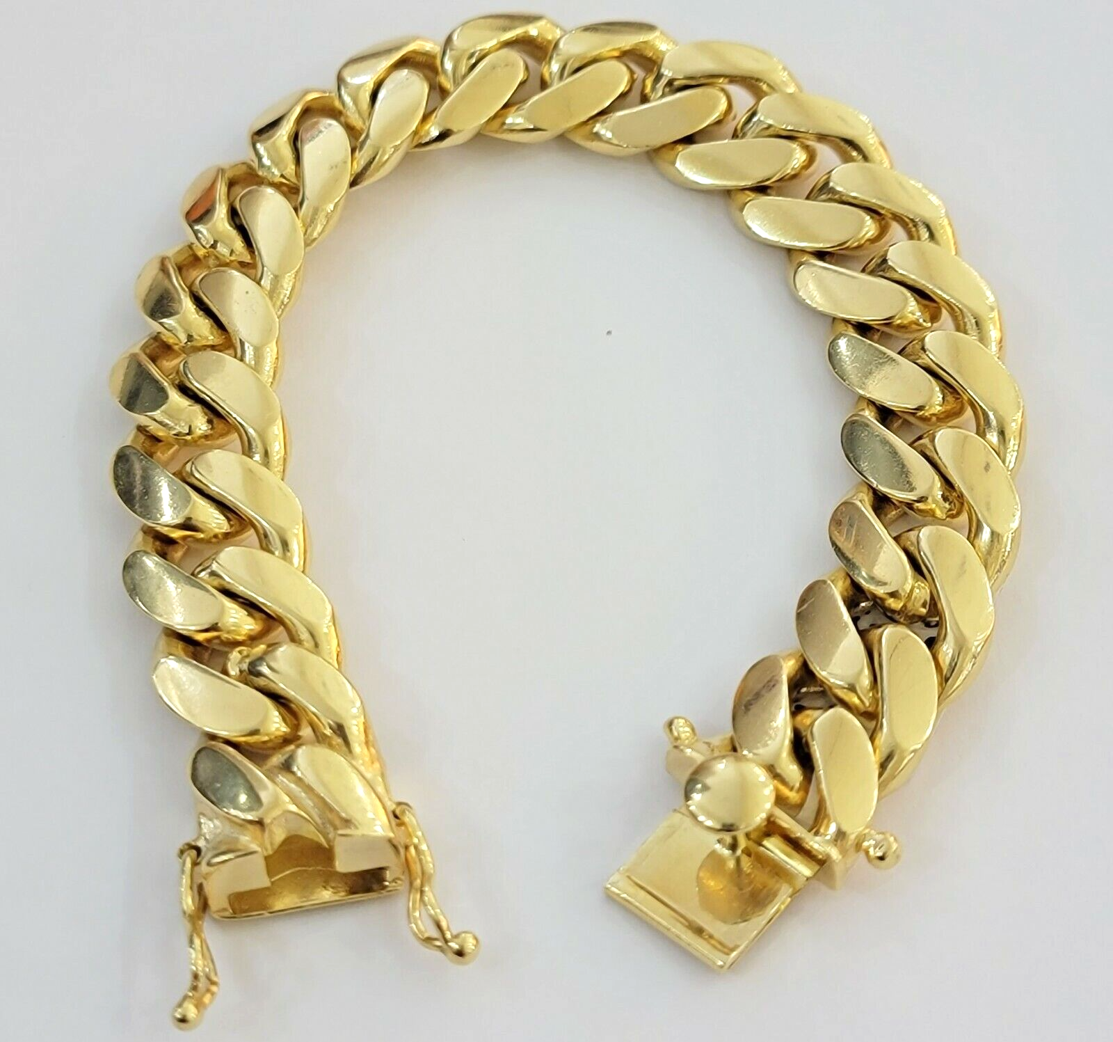 Real 10k Gold Bracelet Mens Miami Cuban Link 9 Inch 13mm Heavy SOLID 10KT , SALE