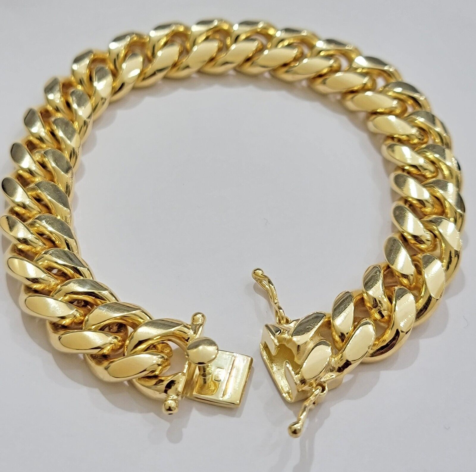Solid 10k Gold Bracelet 12mm Miami Cuban Link 9
