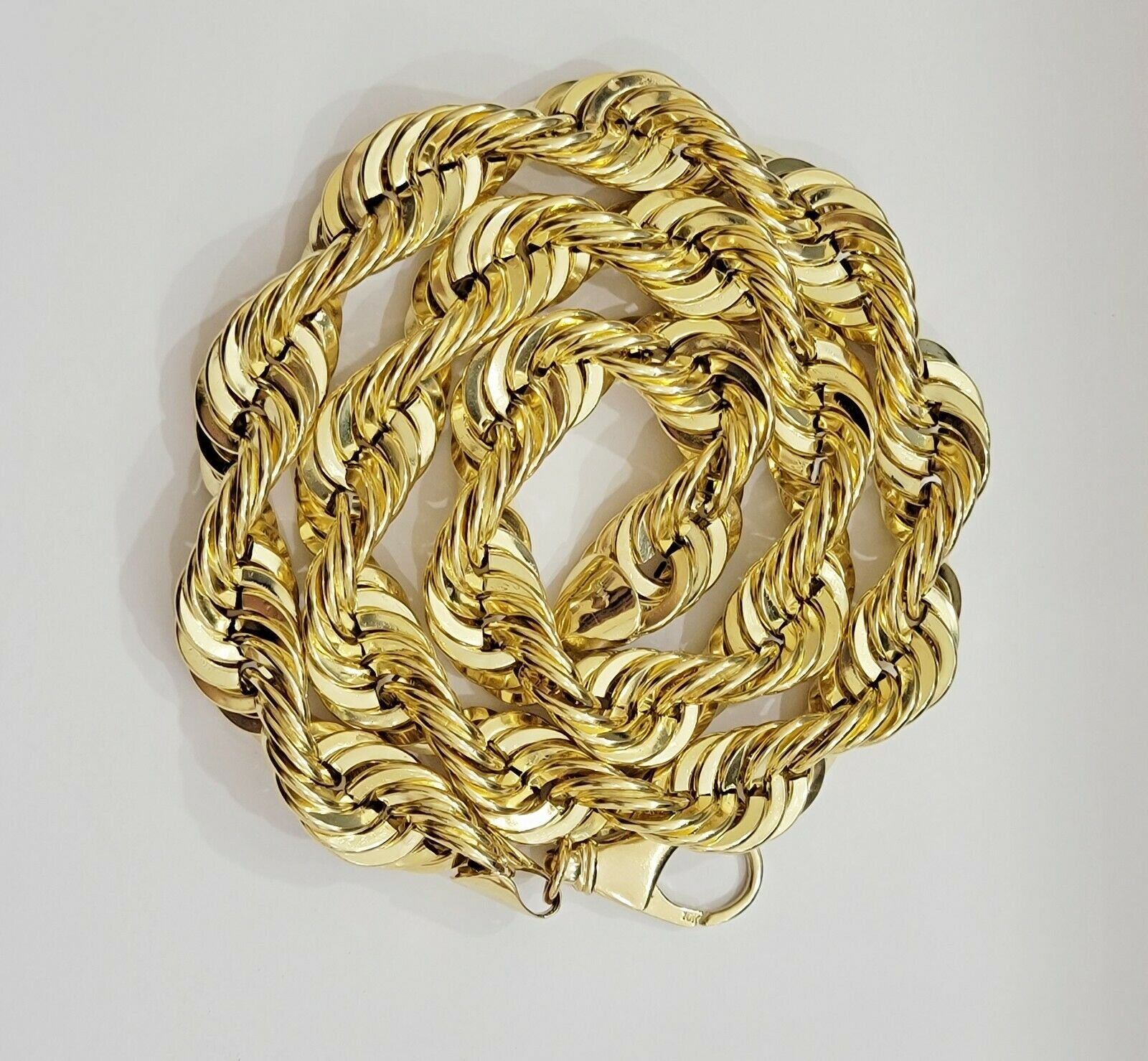 REAL 10K Yellow Gold Rope Chain Necklace 15 MM Thick 26