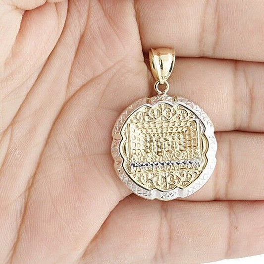 Real 10K Yellow Gold Diamond Cut Apostles Last Supper Pendant 1.5" Inch Charm