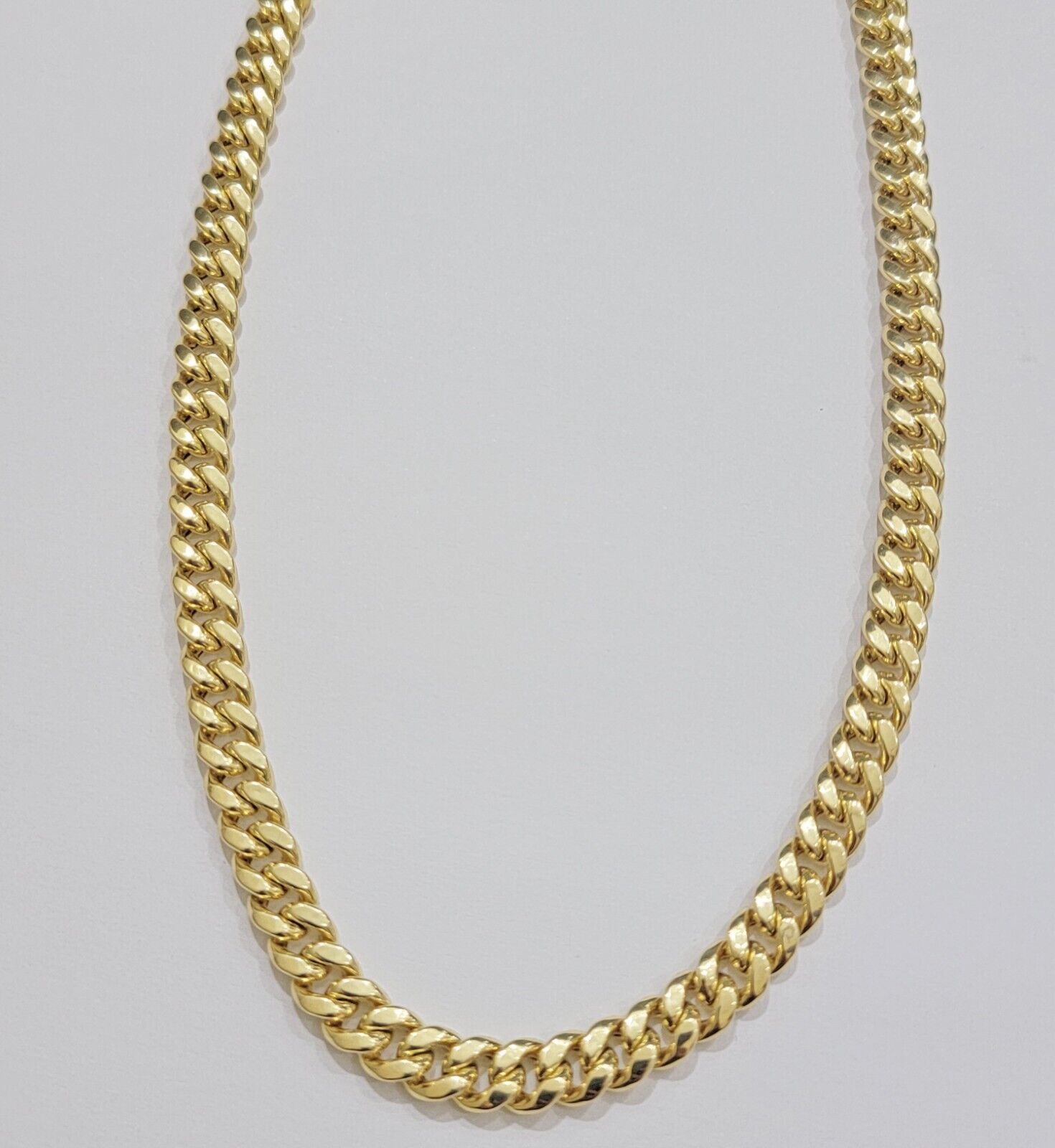 Miami Cuban Link Chain 18 Inch Necklace REAL 10k Yellow Gold 8mm Mens Women 10KT