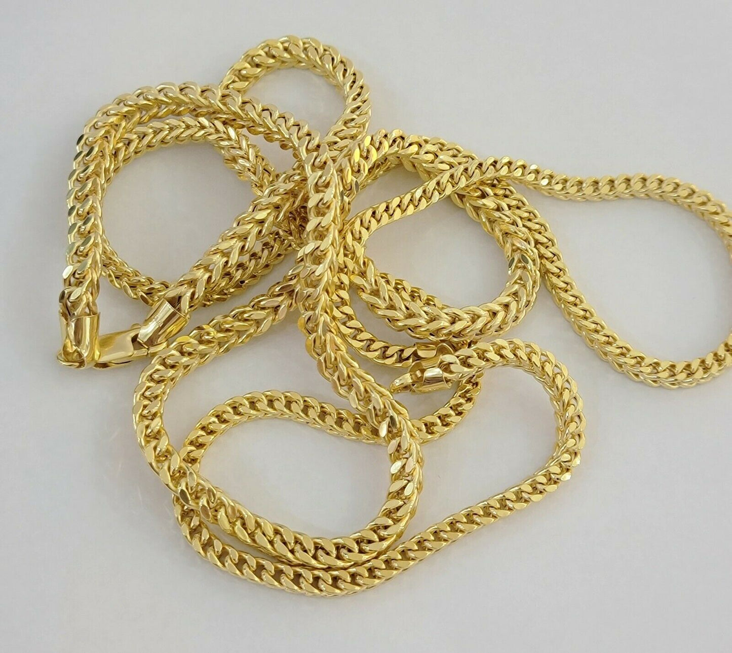 10K Gold Franco Link Chain 26" Necklace 5mm Thick, REAL 10kt Men's STRONG Chain