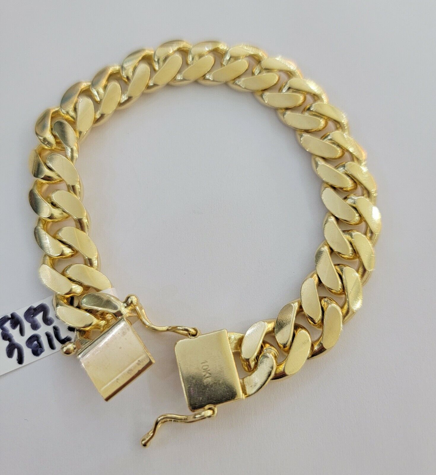 Solid Real 14k Gold Miami Cuban Link Bracelet 13mm 9
