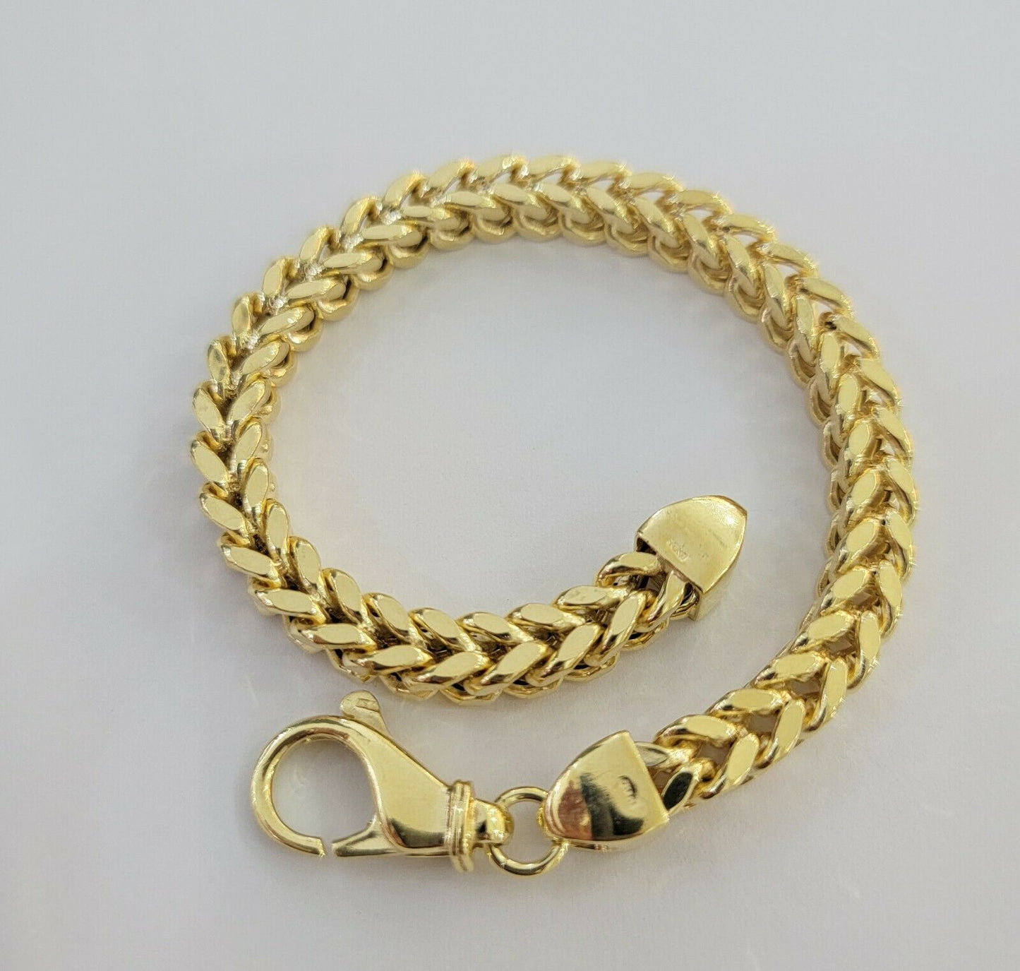 Men's 10k Gold Franco Bracelet 9" 7mm 10kt Yellow Gold Authentic 10kt MEN STRONG