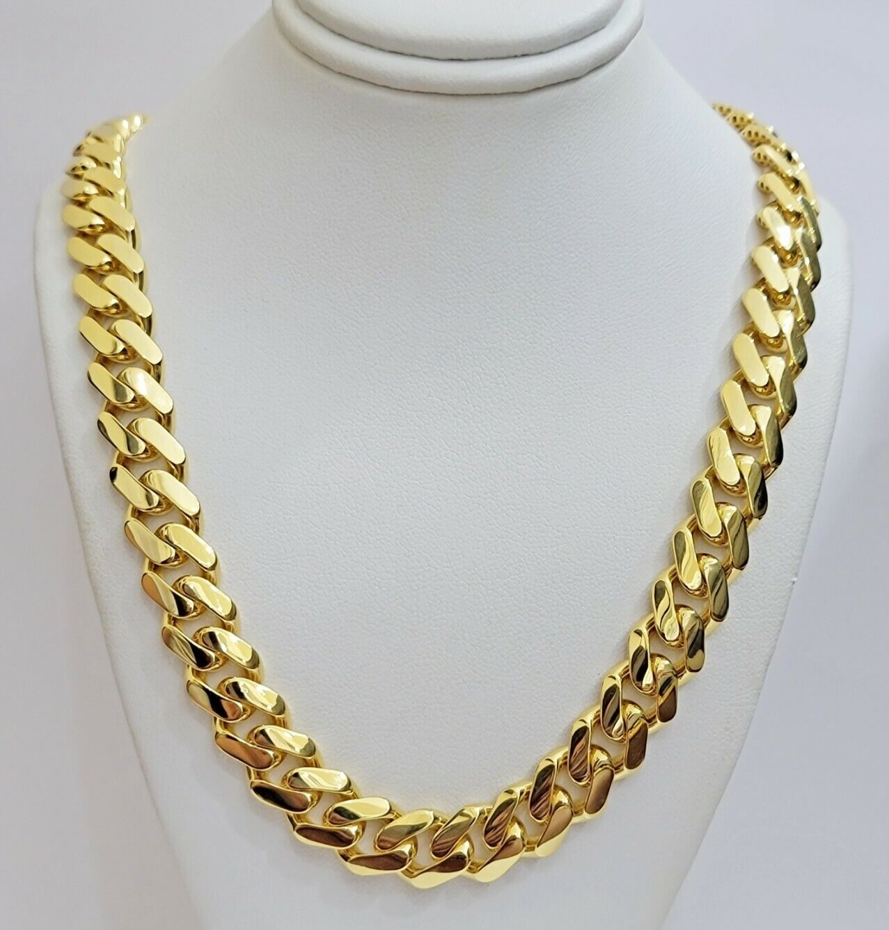 Real 10k Yellow Gold Monaco Chain Bracelet Set 17 mm 22 Inch Necklace 9" Brac