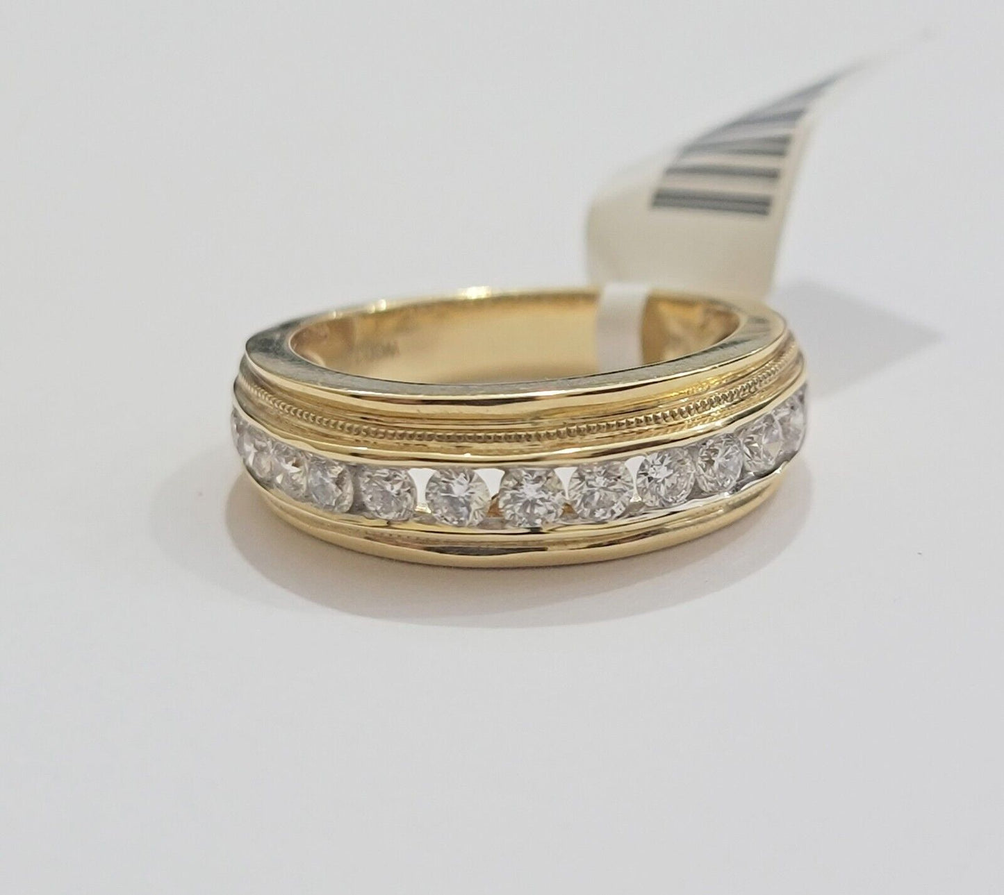 Solid 14k Yellow Gold Diamond Ring Men's Band 1CT Wedding Engagement, Genuine