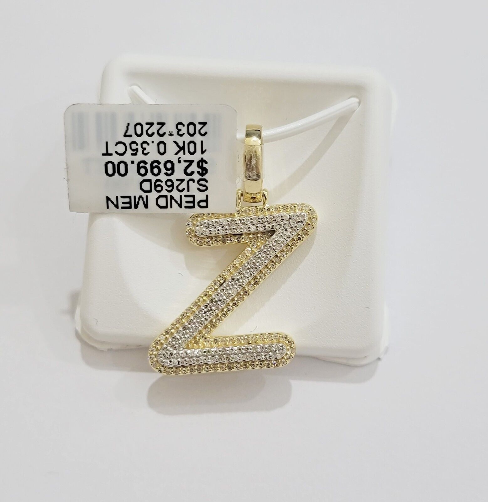 10k Gold Pendant Natural Diamond Initial Charm A-Z Alphabet 10K Yellow Gold REAL