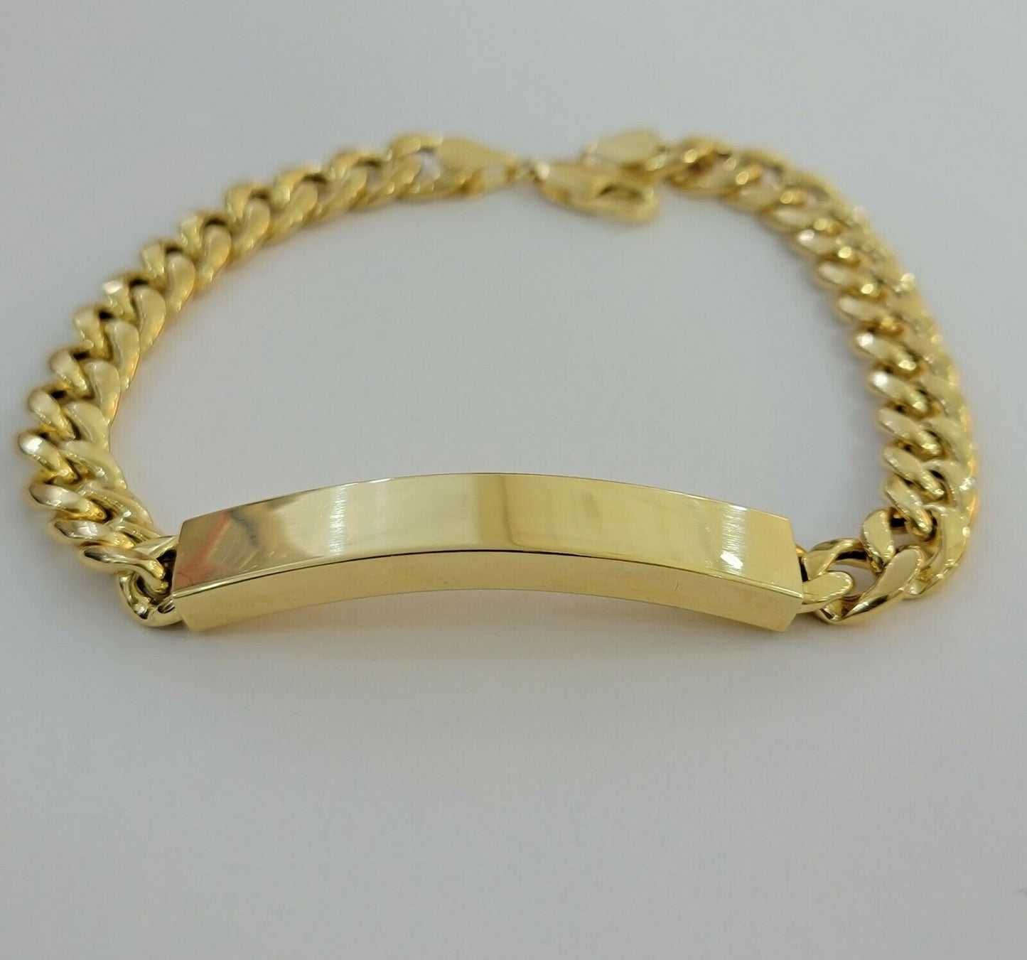 Real 10k Gold Bracelet Miami Cuban link 8" ID / Name Plate 10kt Special Offer