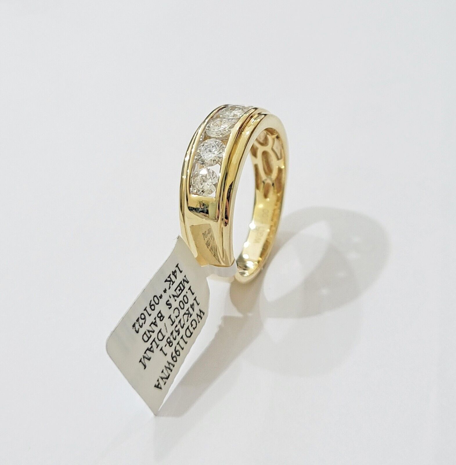 Real 14k Gold 1CT Natural Diamonds Band Mens Wedding Engagement Anniversary Ring