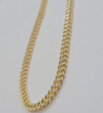 Real 14k Gold Franco Chain Necklace 20" Short 3.5mm Diamond cut 14kt Yellow Gold