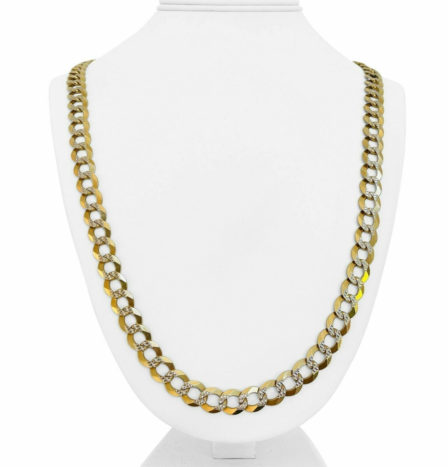 14k Yellow Gold Necklace Chain Cuban Curb Link 9mm 24