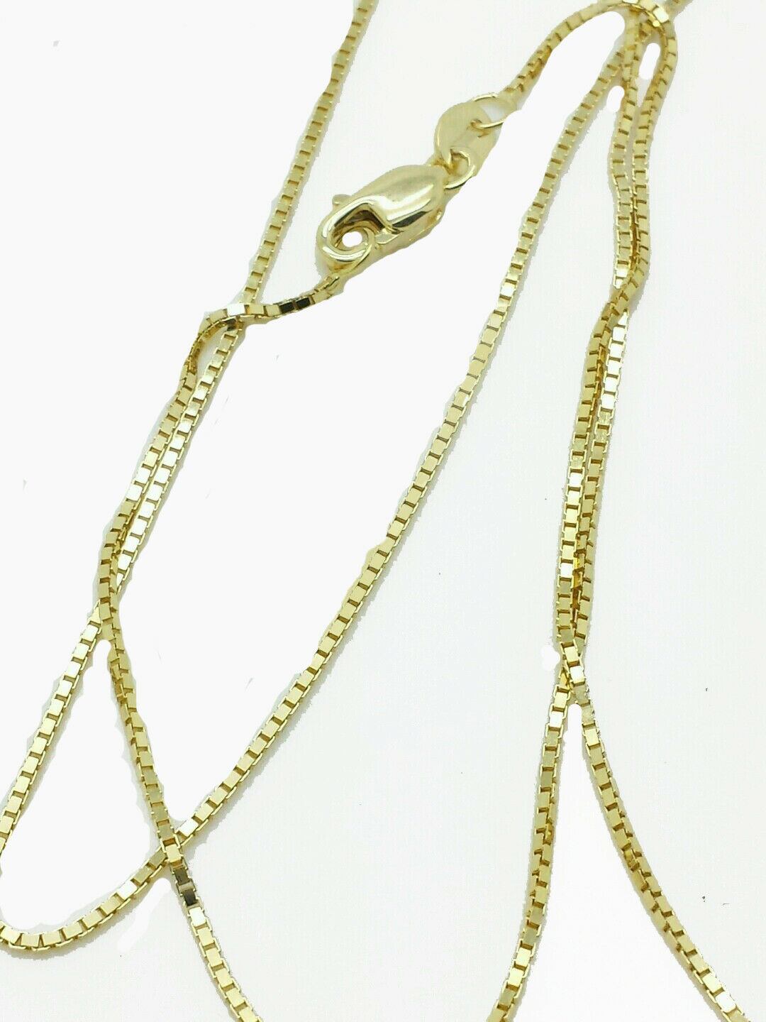 10k Solid Yellow Gold Box Link Necklace Pendant Chain Men Women 16" - 24" .8mm