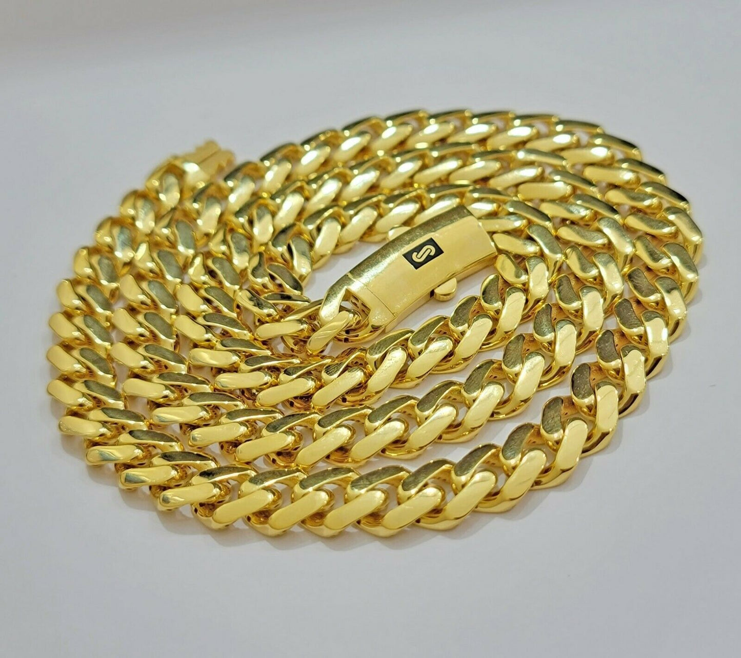 10k Gold Chain Miami Cuban Royal Link 8.5 mm 22" Inch Plain Necklace, REAL 10KT