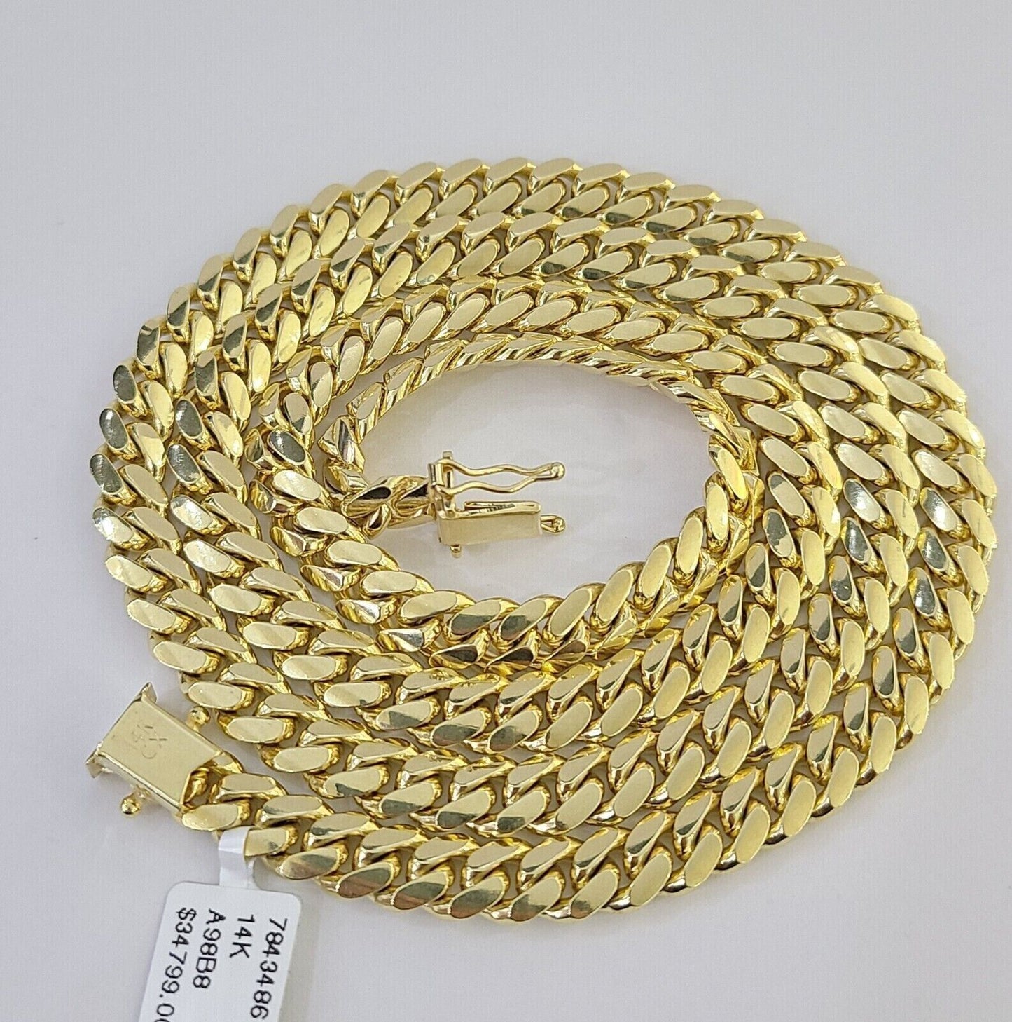 Solid 10k Gold Miami Cuban Link Necklace 20" 7mm Chain REAL 10 KT Men Women