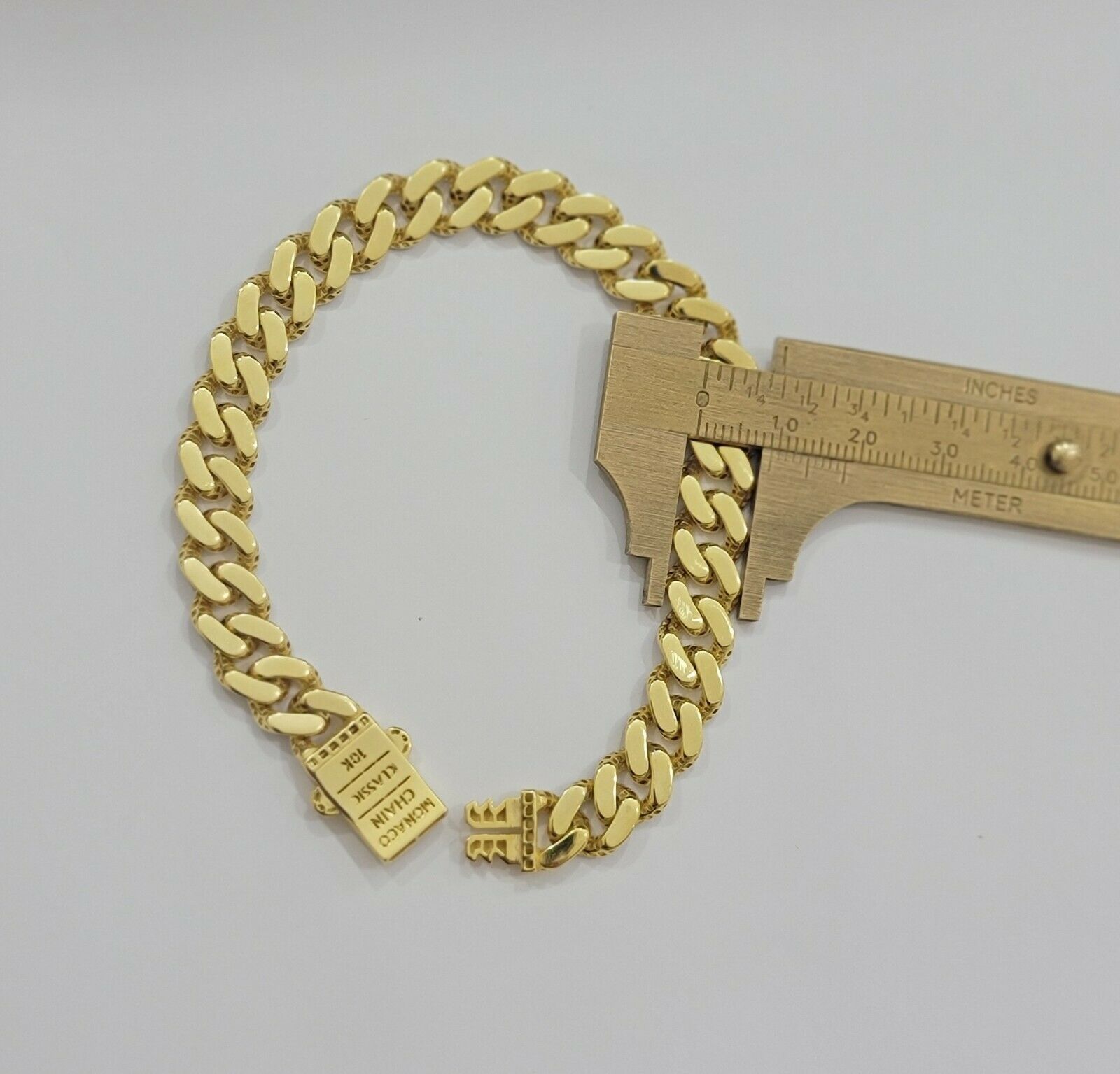 Real 10k Gold Monaco Bracelet 9mm 8