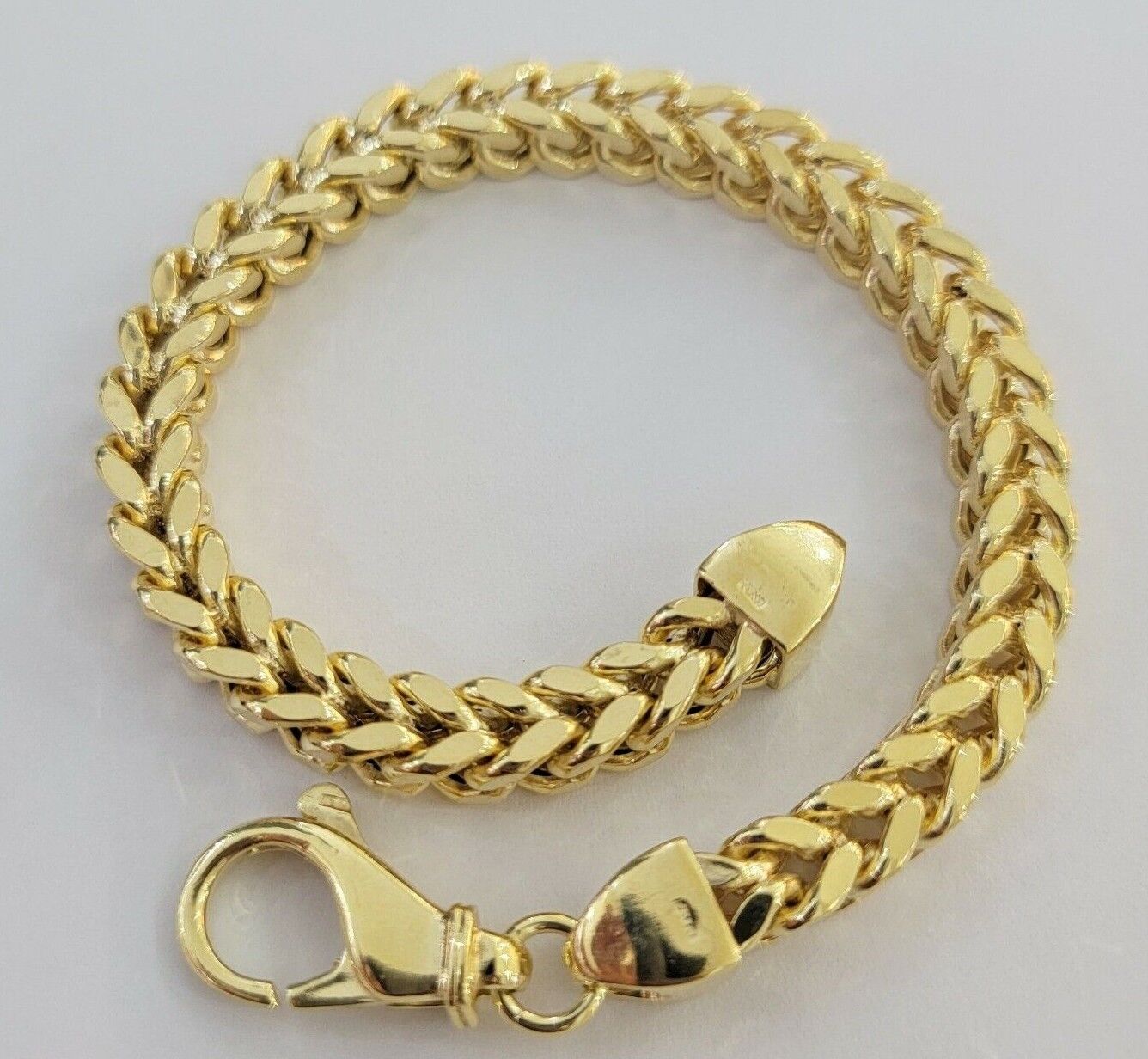 Men's Franco Bracelet 9 Inch 7mm REAL 10kt Yellow Gold Thick & Strong Bracelet