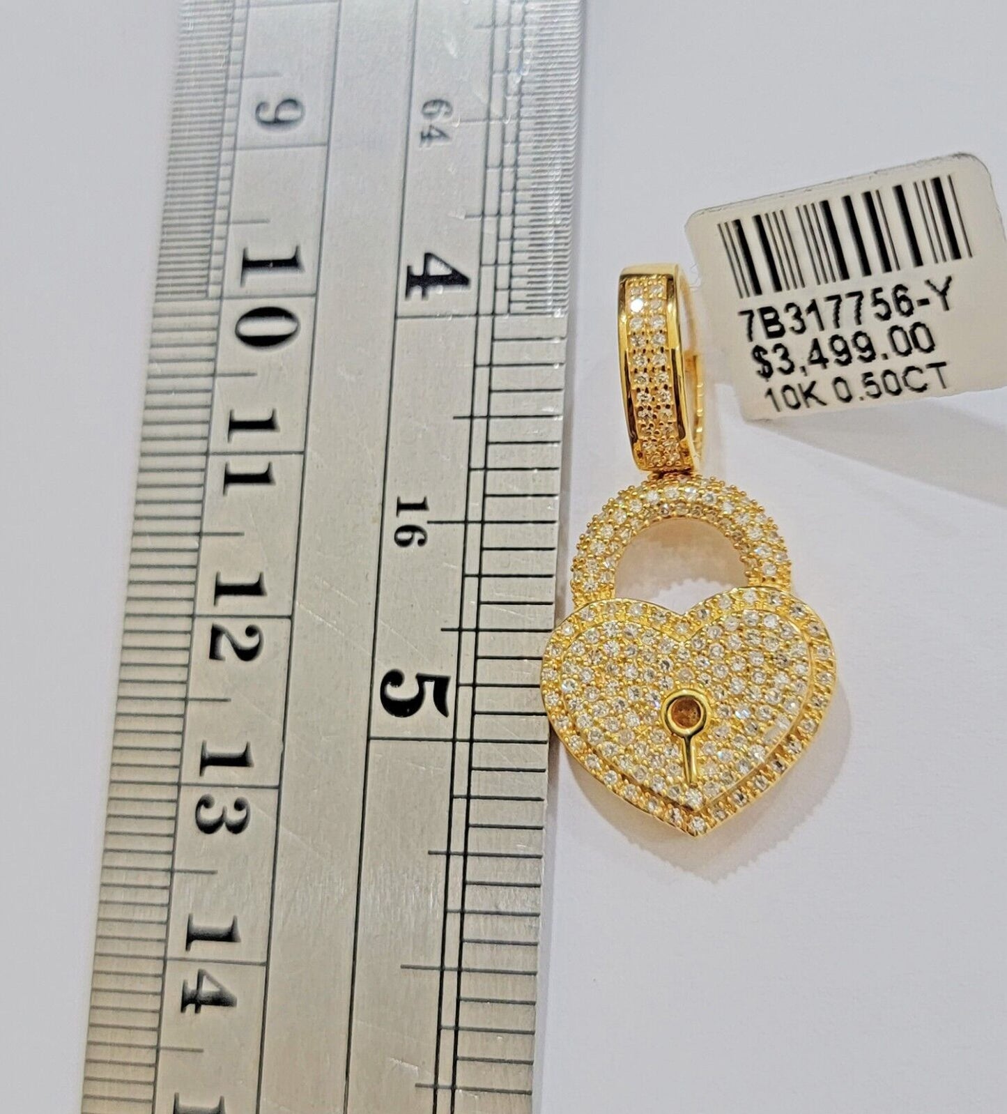 Diamond Key charm pendant Real 10k gold 1/2 Natural Diamonds For Men Women, REAL