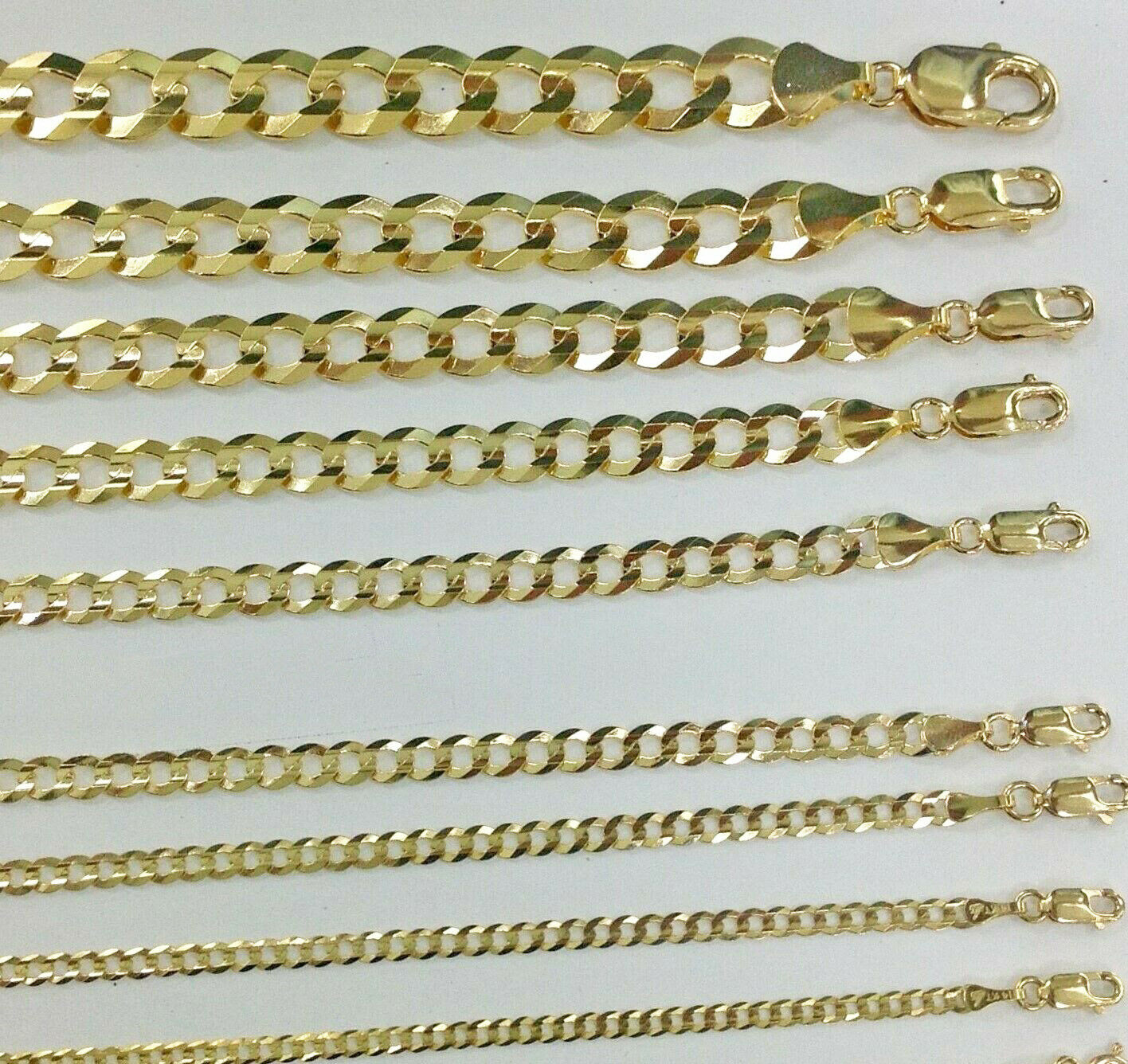 REAL 10K SOLID GOLD NECKLACE MEN /WOMEN CUBAN LINK CHAIN LENGTH 18-30" FREE SHIP