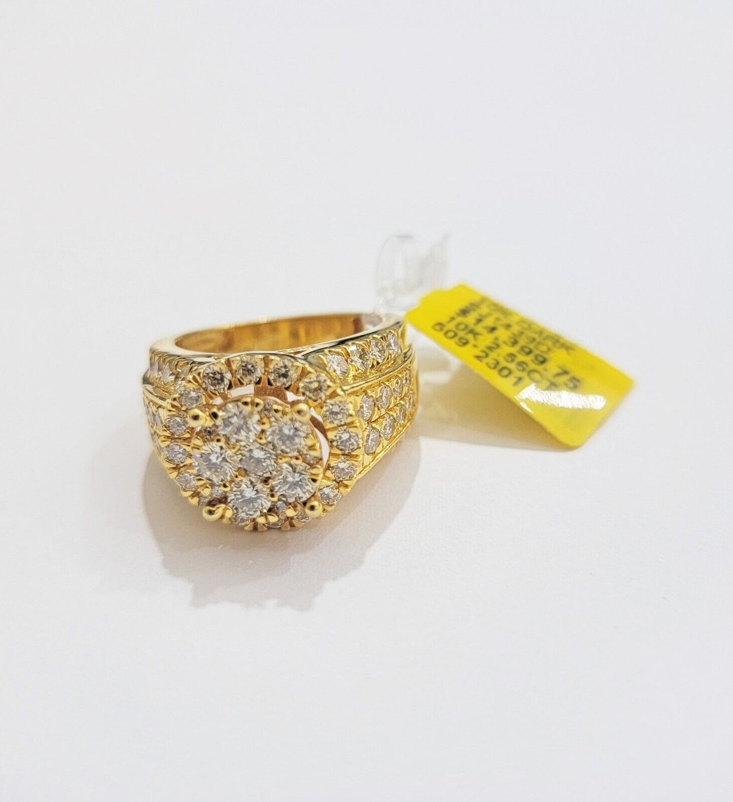 Mens diamond ring 10k yellow gold 2.56 Ct diamonds 10kt dark yellow gold Band