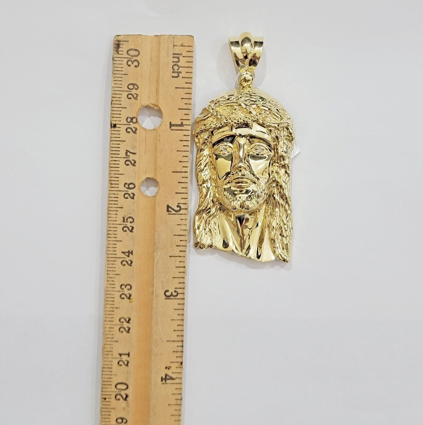 Real 10k Gold Pendant Jesus Head Charm 10kt Yellow Gold For Men's Different Size