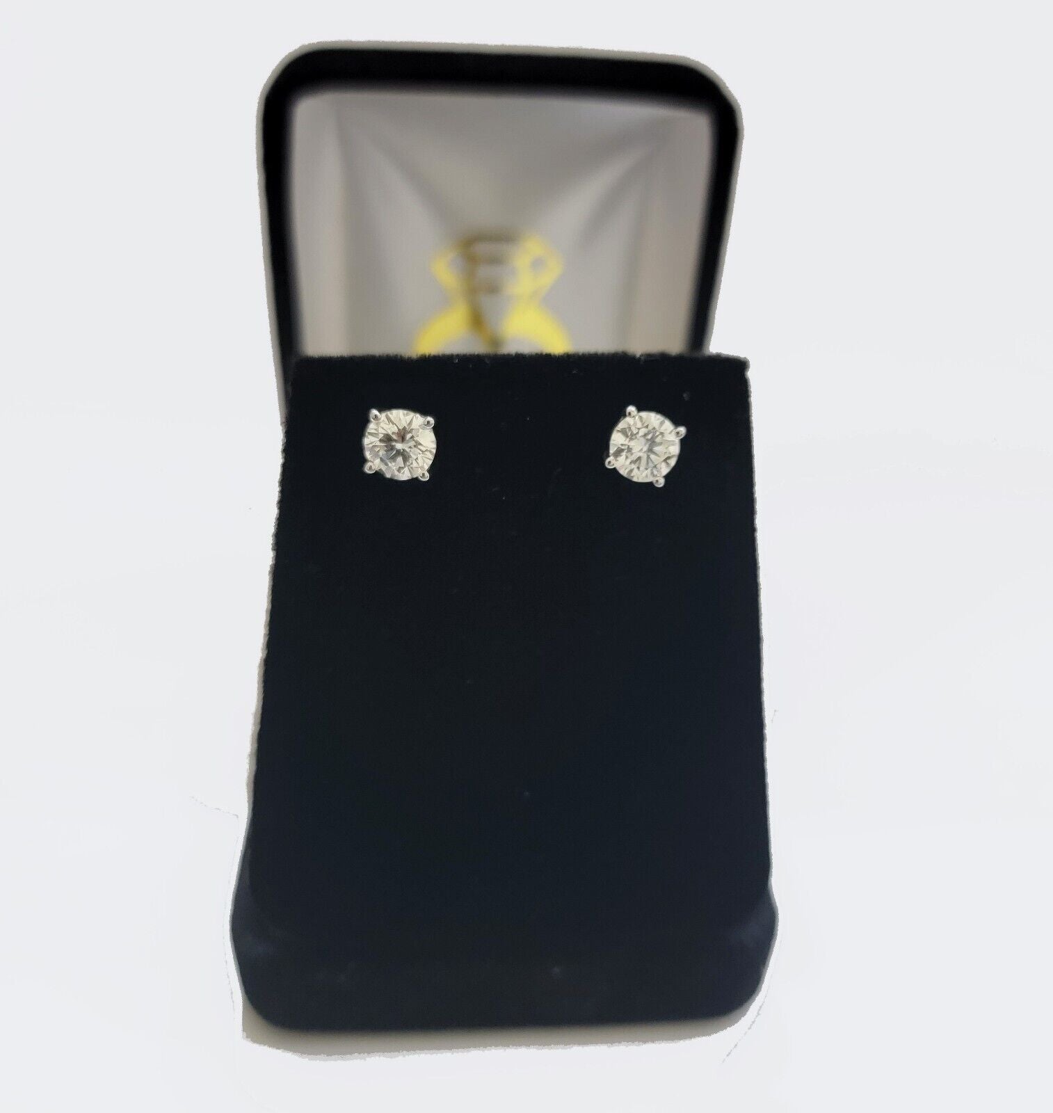 REAL 14k gold 1CT diamond Stud Lab Created VS solitaire earring With CERTIFICATE