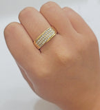 Real 10k Yellow Gold Diamond Mens Ring Band Wedding Engagement, Unique, Genuine